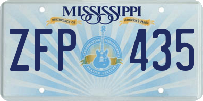 MS license plate ZFP435