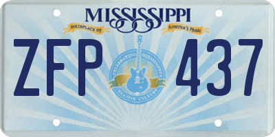 MS license plate ZFP437