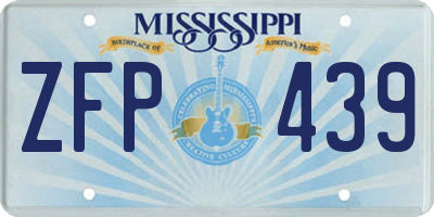 MS license plate ZFP439