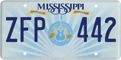 MS license plate ZFP442