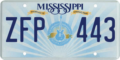 MS license plate ZFP443