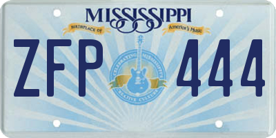 MS license plate ZFP444
