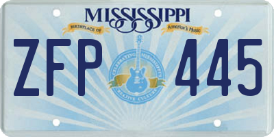 MS license plate ZFP445