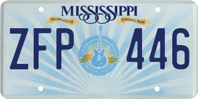MS license plate ZFP446