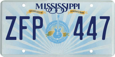 MS license plate ZFP447