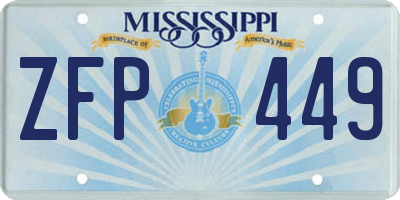 MS license plate ZFP449
