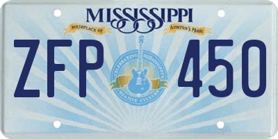 MS license plate ZFP450