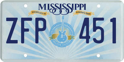 MS license plate ZFP451