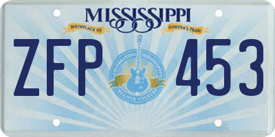 MS license plate ZFP453