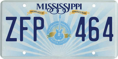 MS license plate ZFP464
