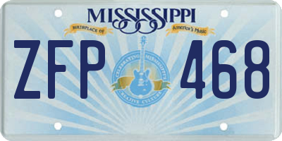 MS license plate ZFP468