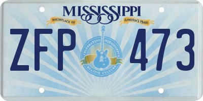 MS license plate ZFP473