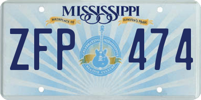 MS license plate ZFP474