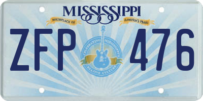 MS license plate ZFP476