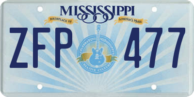 MS license plate ZFP477