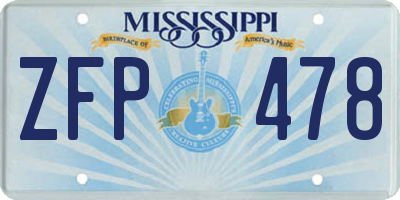MS license plate ZFP478