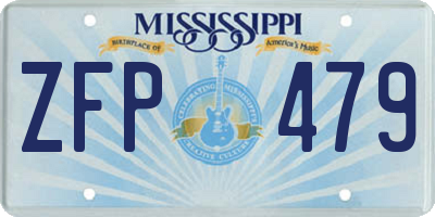 MS license plate ZFP479