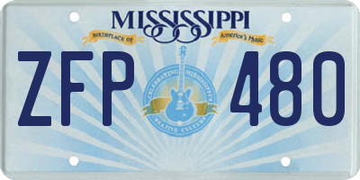 MS license plate ZFP480