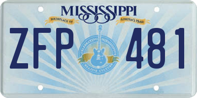 MS license plate ZFP481