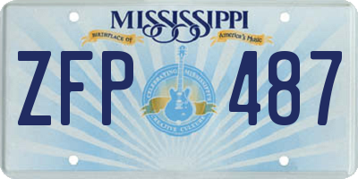 MS license plate ZFP487