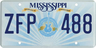 MS license plate ZFP488