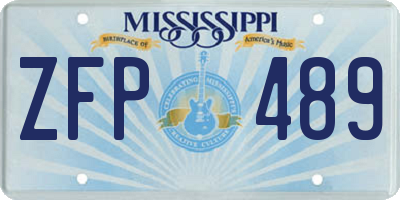 MS license plate ZFP489
