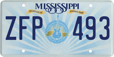 MS license plate ZFP493