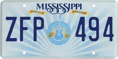 MS license plate ZFP494