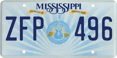 MS license plate ZFP496