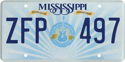 MS license plate ZFP497