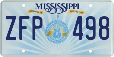 MS license plate ZFP498