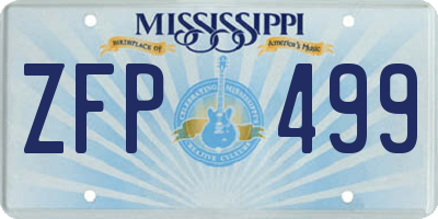 MS license plate ZFP499