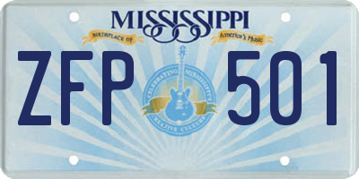 MS license plate ZFP501