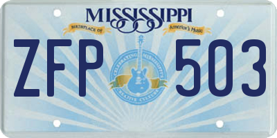 MS license plate ZFP503
