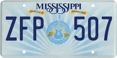 MS license plate ZFP507
