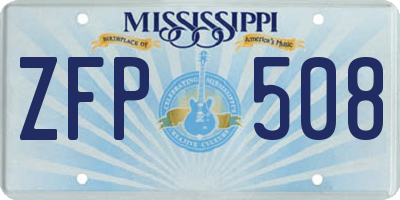 MS license plate ZFP508