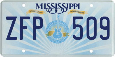MS license plate ZFP509