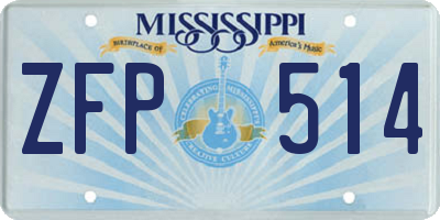 MS license plate ZFP514
