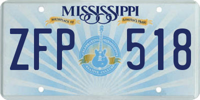 MS license plate ZFP518