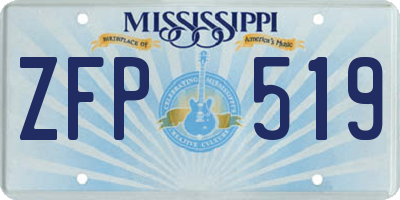 MS license plate ZFP519