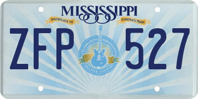 MS license plate ZFP527