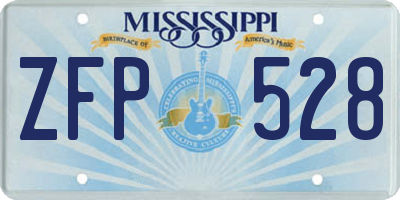 MS license plate ZFP528
