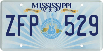 MS license plate ZFP529