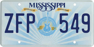 MS license plate ZFP549