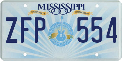 MS license plate ZFP554