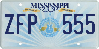 MS license plate ZFP555