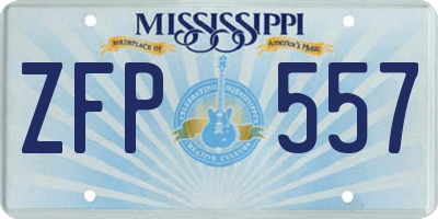 MS license plate ZFP557