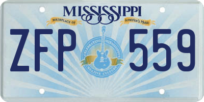 MS license plate ZFP559