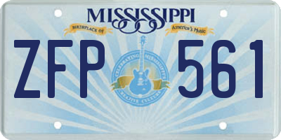 MS license plate ZFP561
