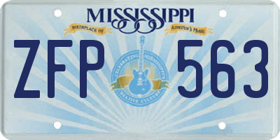 MS license plate ZFP563